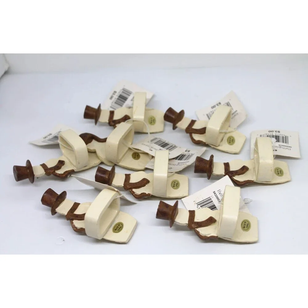 Flurryville Collection Artic Bart Snowman Napkin Rings Set of 8 Rare Retired
